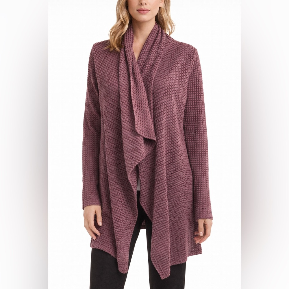 Knox Rose Plum Purple Drapey Open Cardigan - Size XS